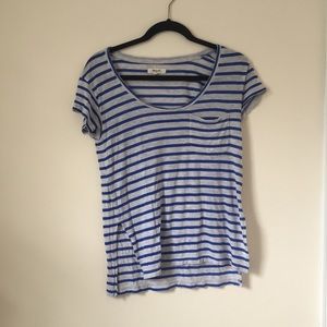 👏🏼SALE👏🏼 Madewell Stripe Scoop Neck Pocket Tee